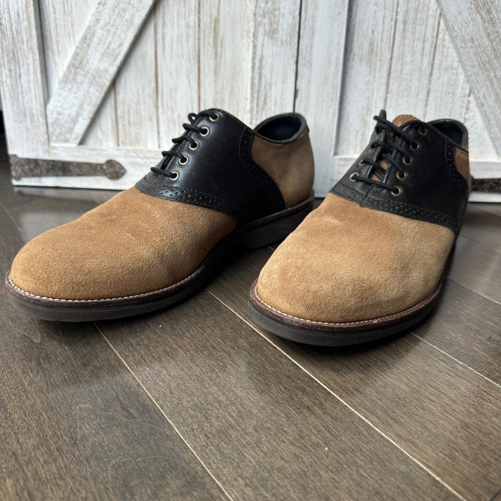 L.L. Bean Vintage Mens Two-Toned Suede Saddle Oxford Shoe Preppy‎ Academia 8M